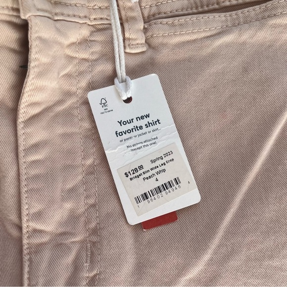 Marine Layer NEW Bridget Slim Wide Leg Crop Peach Whip Cropped size 4 - Picture 5 of 16